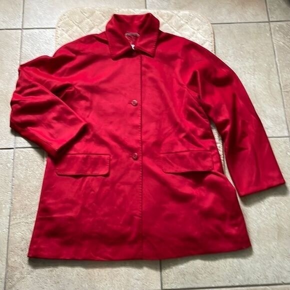 MaxMara Women Red Wool-Angora Coat 70/30 Fully Lined Coat - Size: 6 - Picture 2 of 8